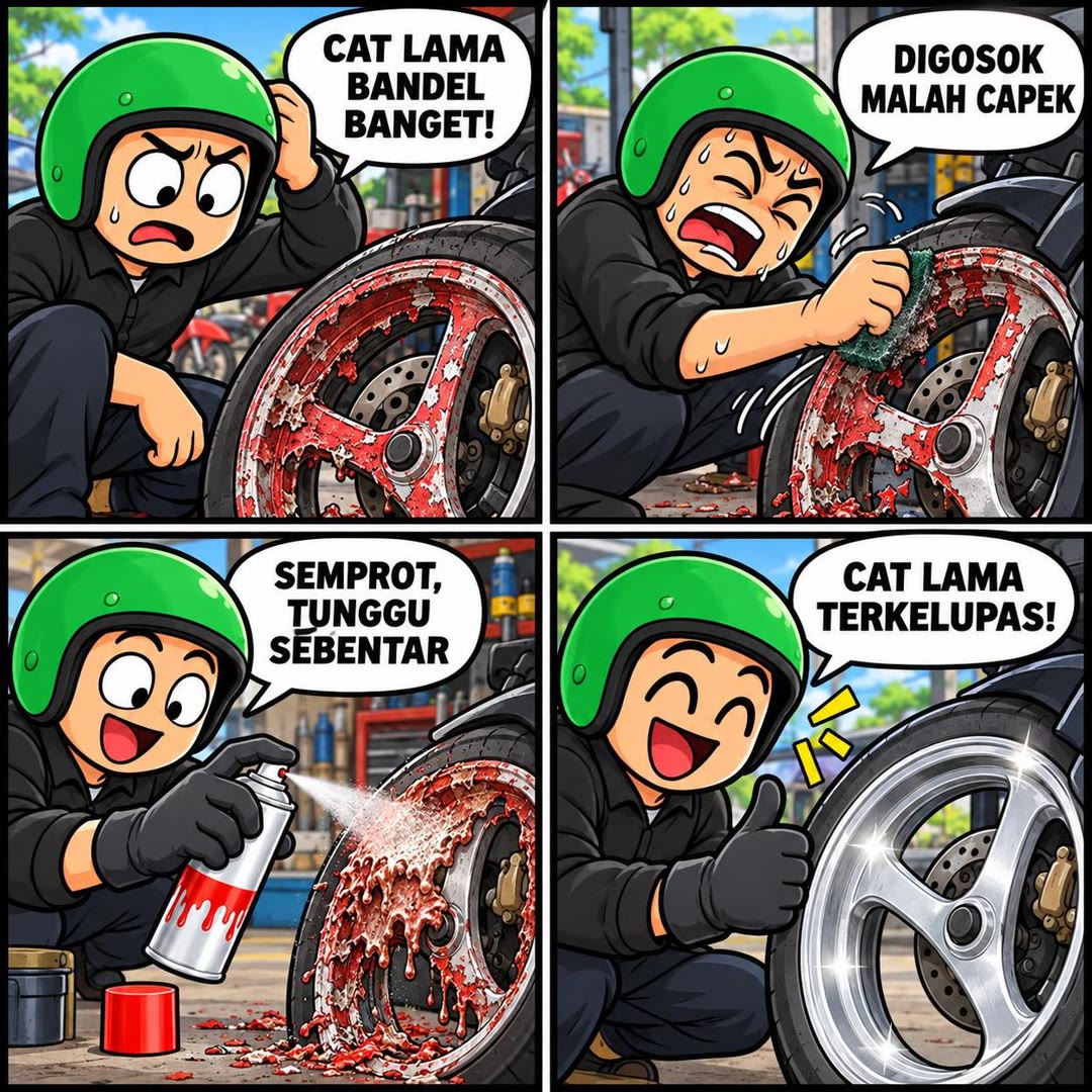 Komik singkat tentang CASTA Penghapus Cat Semprot